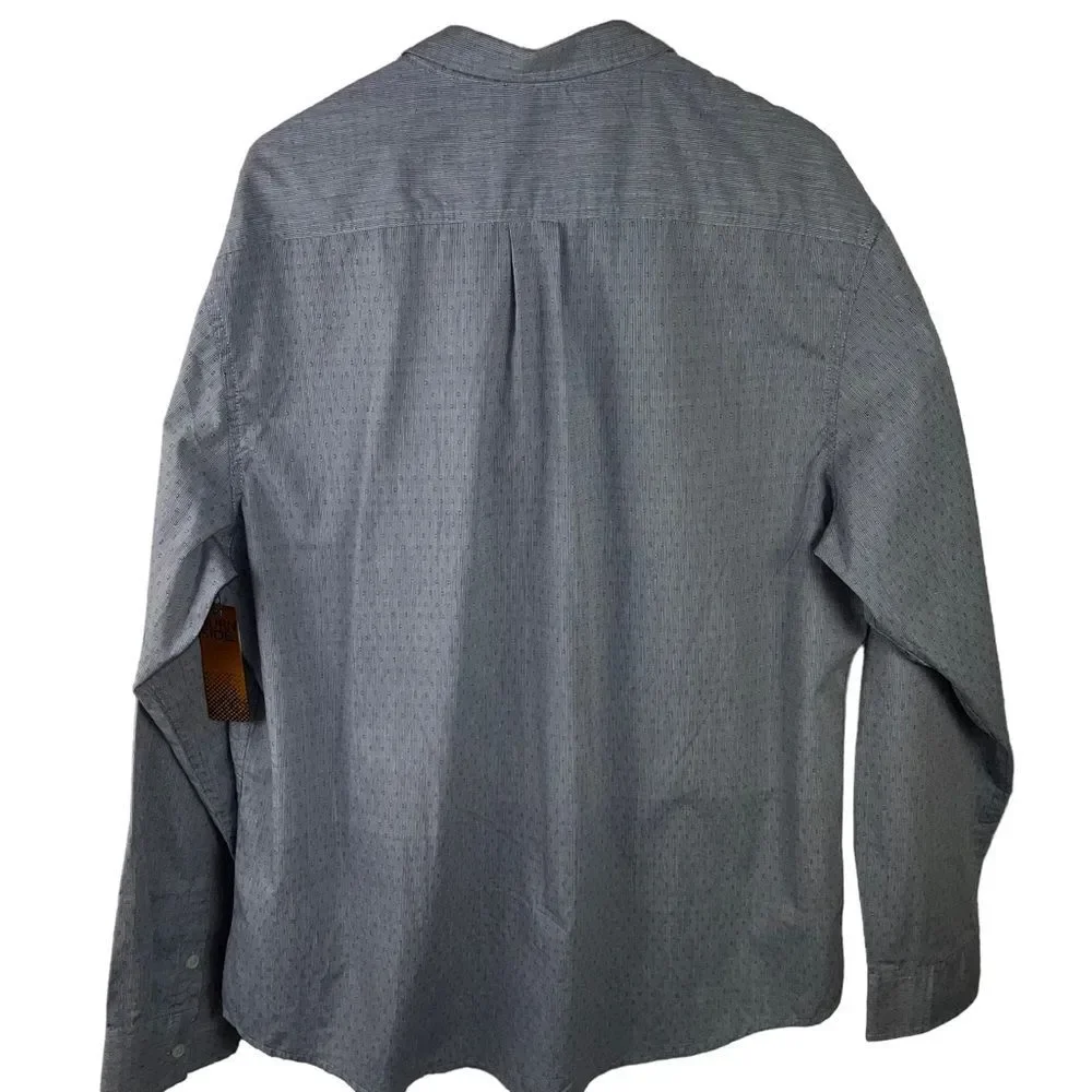 NWT Burnside Crushin It Woven Blue Casual Button Down Shirt Size 2XL